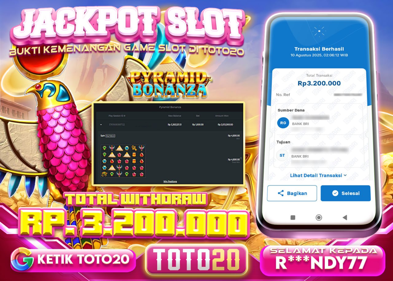 R***NDY77 JACKPOT SLOT PYRAMID BONANZA Rp 3.200.000 - LUNAS